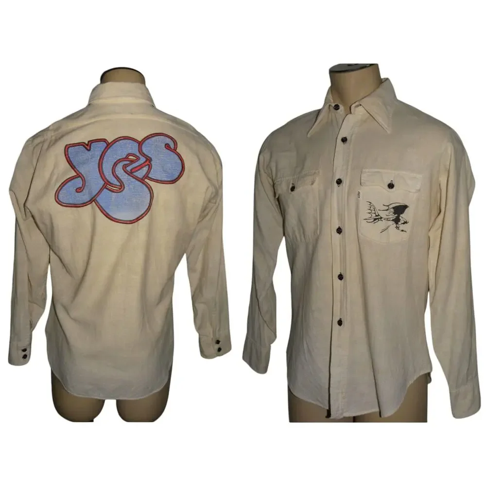 RARE Vintage 70s YES Shirt | Levi's Painted Concert Band Shirt | Roger Dean Art